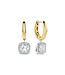 TI SENTO Earrings 78030ZY - Silver plated, Zirconia white yellow gold plated