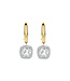 TI SENTO Earrings 78030ZY - Silver plated, Zirconia white yellow gold plated