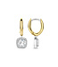 TI SENTO Earrings 78030ZY - Silver plated, Zirconia white yellow gold plated