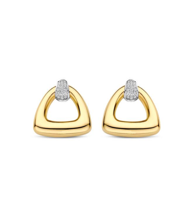TI SENTO Oorbellen 78034ZY - Zilver verguld, Zirkonia met geel verguld
