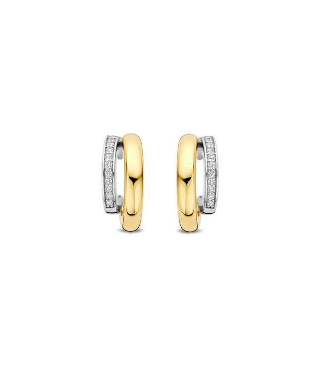 TI SENTO Oorbellen 78035ZY - Zilver verguld, Zirkonia met geel verguld