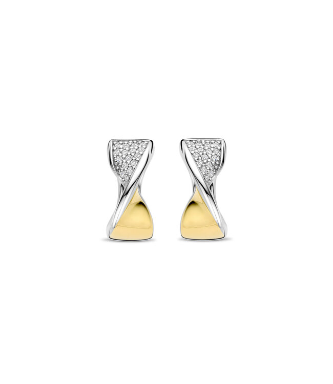 TI SENTO Oorbellen 78036ZY - Zilver verguld, Zirkonia met geel verguld