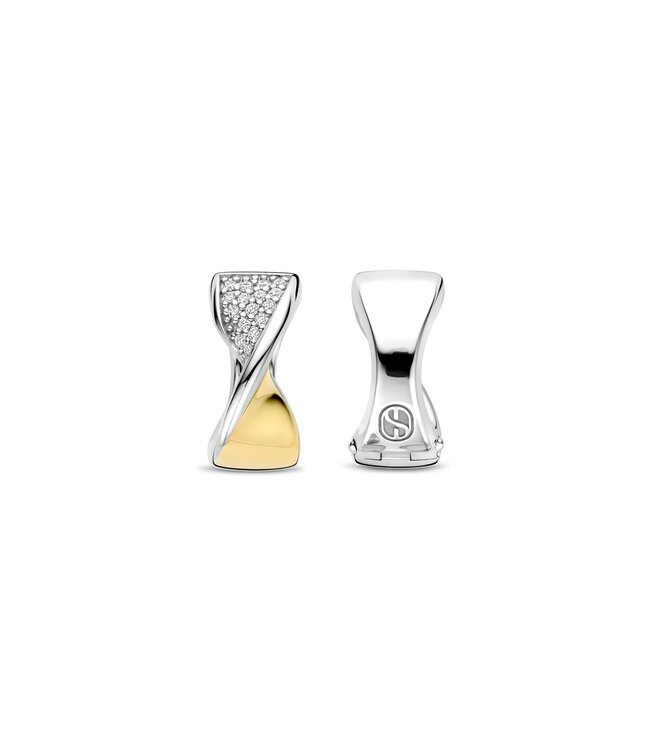 TI SENTO Ohrringe 78036ZY - Sterlingsilber mit gelb Vergoldung, Zirkonia Weiß mit Gelb-Vergoldung