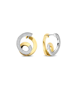 Ti Sento Earrings 78040ZY - Silver plated, Zirconia white yellow gold plated