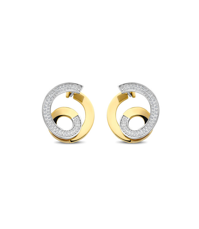 TI SENTO Earrings 78040ZY - Silver plated, Zirconia white yellow gold plated