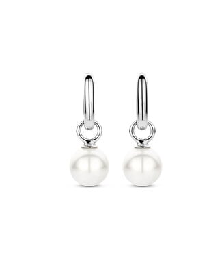 Ohrringe 7848WP - Silber platiniert, Silberperle