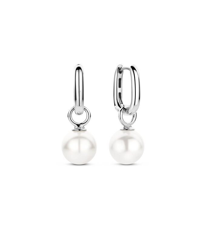 TI SENTO Oorbellen 7848WP - Zilver platina verguld, Zilver parel