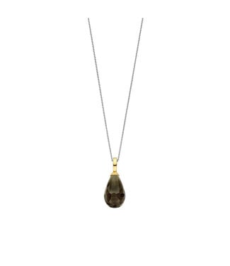 Anhänger 6848KA - Sterlingsilber mit gelb Vergoldung, Khaki transluzent