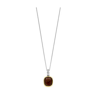 Pendant 6852SQ - Silver plated, Brown