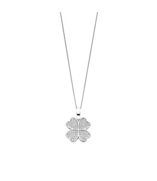 Hanger 6856ZI - Zilver platina verguld, Zirconia wit