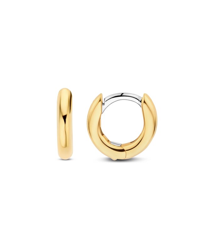 TI SENTO Huggie Hoops - 7811YS - Silver plated, Silver gold-coloured