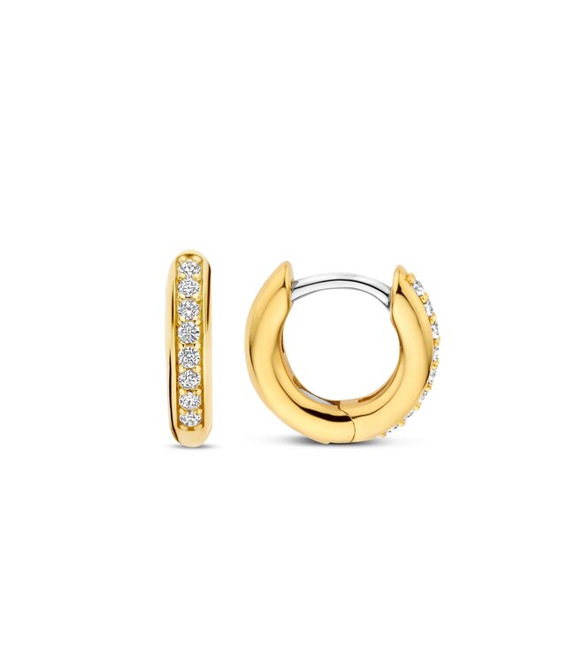 TI SENTO Huggies - 7811ZY - Sterlingsilber mit gelb Vergoldung, Zirkonia Weiß mit Gelb-Vergoldung