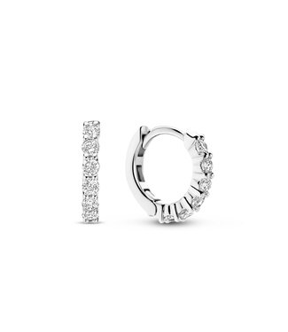 Huggies - 7956ZI - Silber platiniert, Zirkonia Weiß