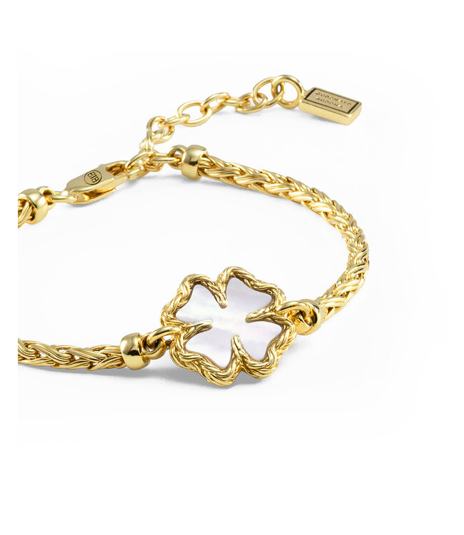 Buddha to Buddha Bracelet Katja Clover Mother of Pearl Gold Vermeil