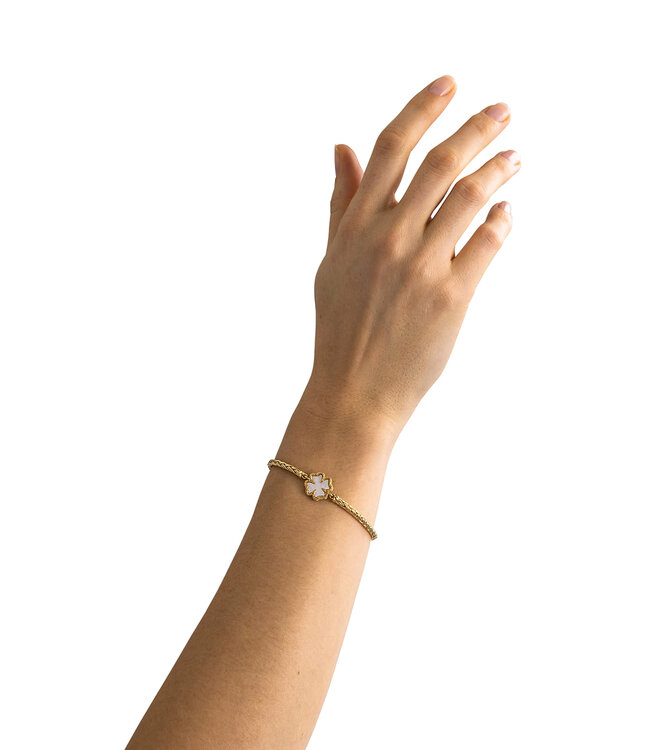 Buddha to Buddha Bracelet Katja Clover Mother of Pearl Gold Vermeil