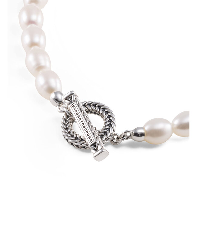 Buddha to Buddha Bracelet Barbara Full Pearl Silver