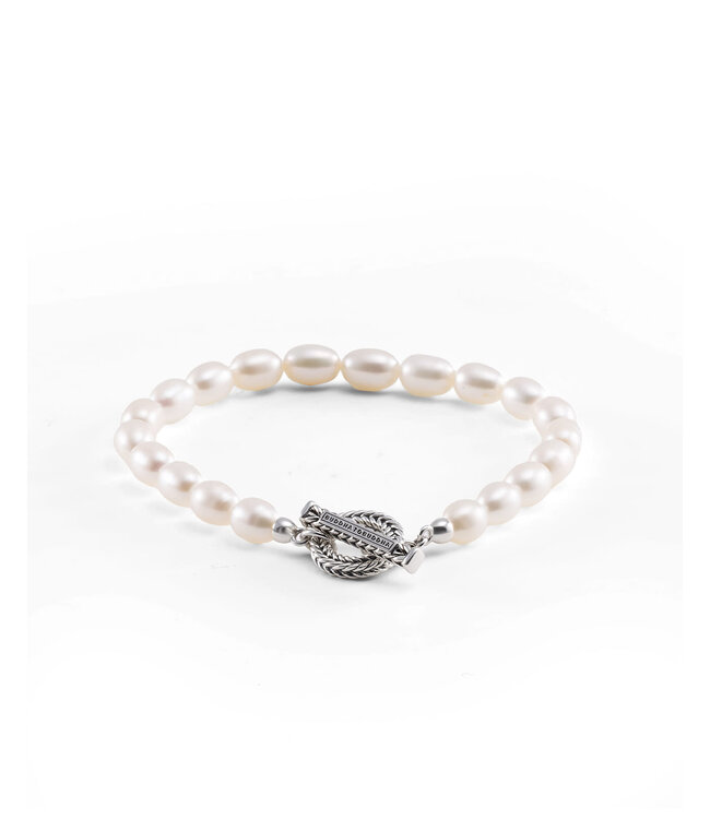 Buddha to Buddha Bracelet Barbara Full Pearl Silver