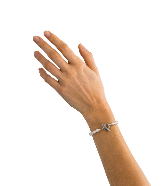 Buddha to Buddha Bracelet Barbara Full Pearl Silver