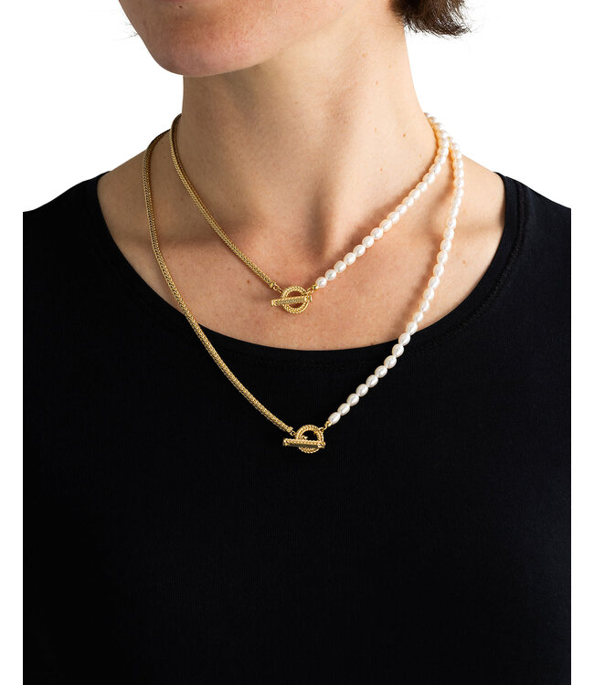 Buddha to Buddha Barbara Mini Pearl Necklace Gold Vermeil