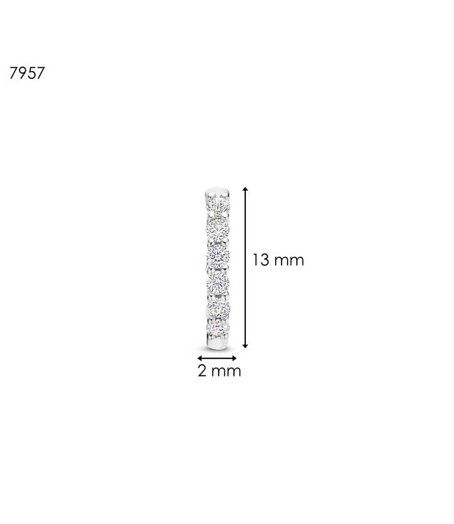 TI SENTO Small Hoops - 7957ZI - Silver platinum plated, Zirconia white
