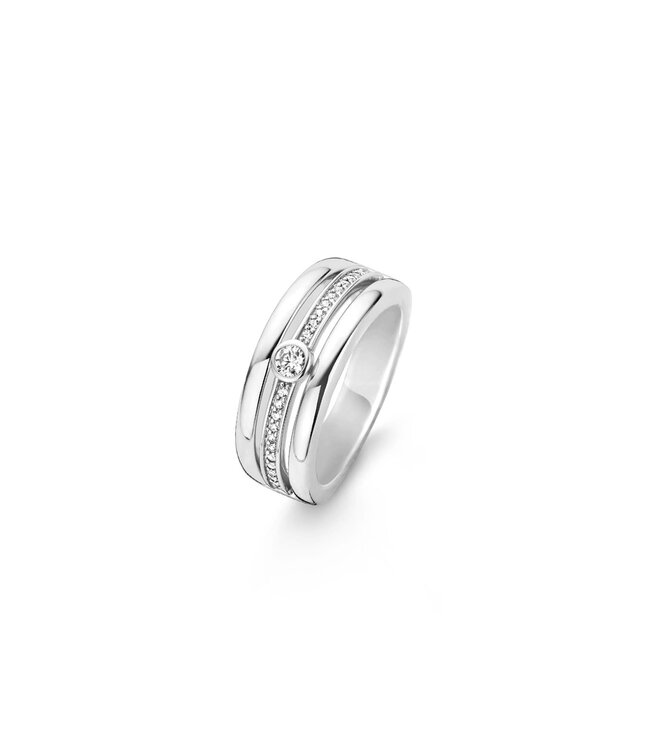TI SENTO Ring 12094ZI - Silber platiniert, Zirkonia Weiß