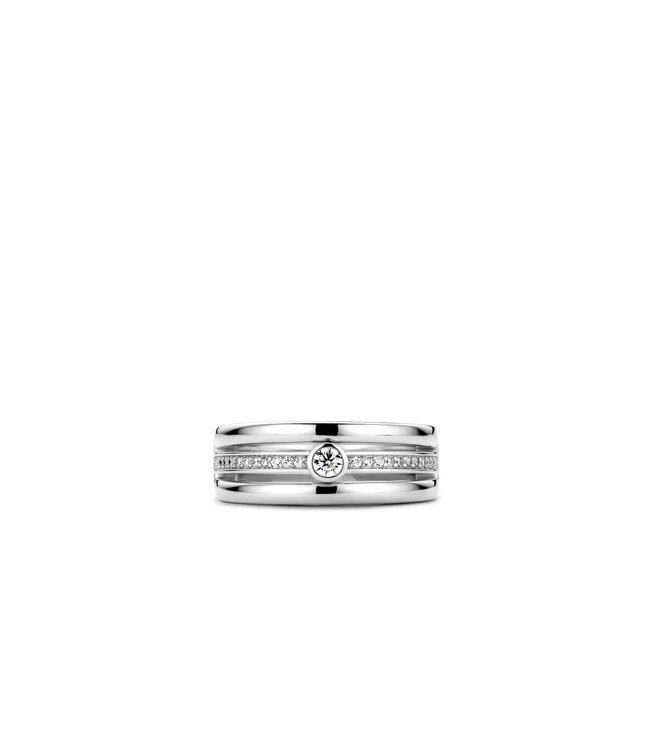 TI SENTO Ring 12094ZI - Silver platinum plated, Zirconia white