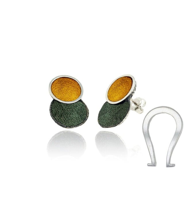 Arior Barcelona Earrings Singular big ochre 2 round earring