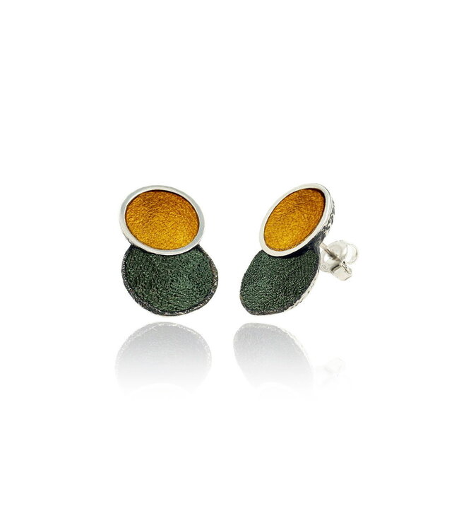 Arior Barcelona Oorbellen Singular big ochre 2 round earring