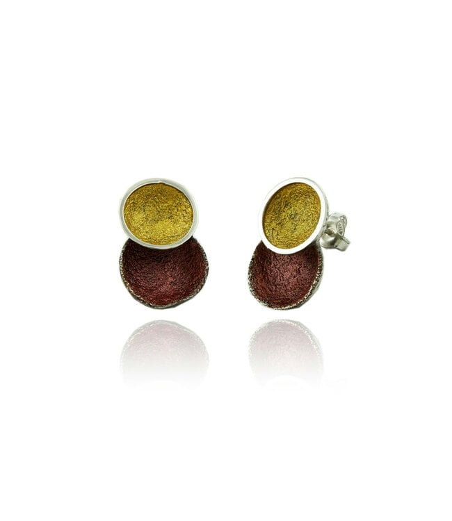 Arior Barcelona Earrings Singular big ochre 2 round earring