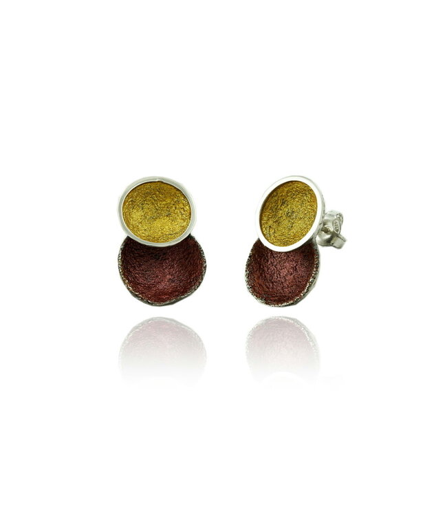Arior Barcelona Oorbellen Singular big ochre 2 round earring