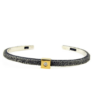 Arior Barcelona Arior Barcelona Glatter Armreif Kora, Diamant große runde Fassung