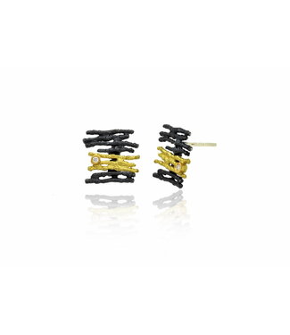 Arior Barcelona Arior Barcelona Große Ohrringe Diluvi, Silber und Gold