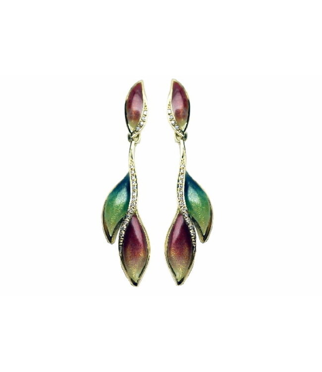 Arior Barcelona Earrings Botanic blue-pink two-pieces earring
