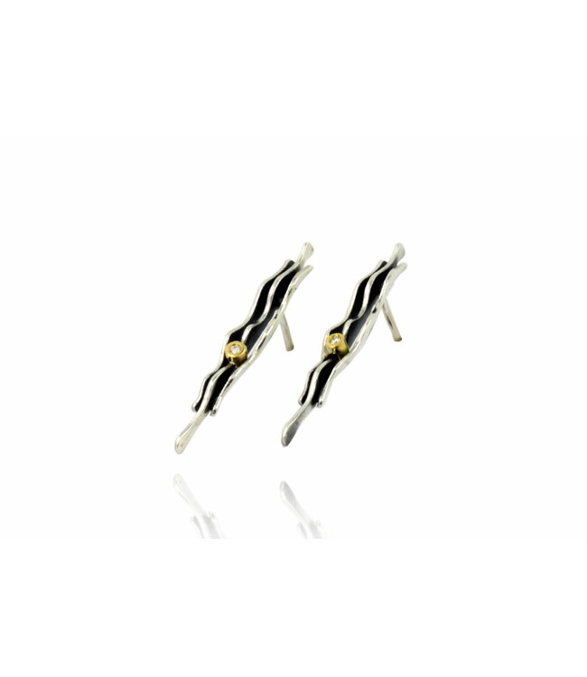 Arior Barcelona Oorbellen Fi silver& gold big earrinig