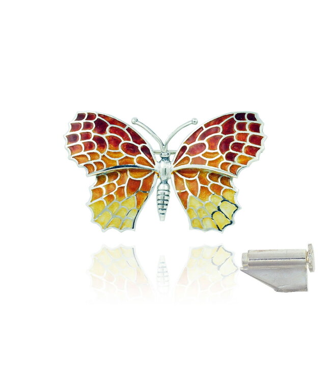 Arior Barcelona Brooch Mosaic "trencadís" Butterfly violet-grey big brooch