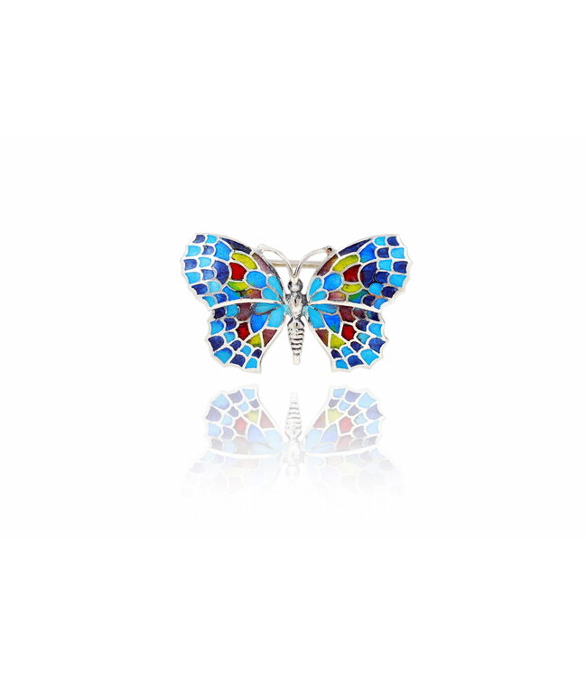 Arior Barcelona Broche Small Black-Colorful Butterfly Brooch