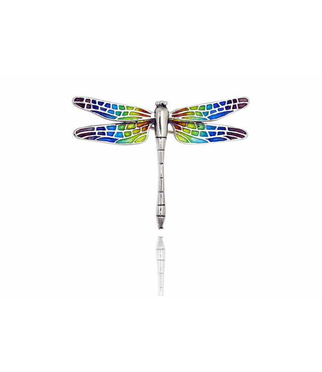 Arior Barcelona Pendant Colorful Black 'Trencadis' Mosaic Dragonfly Pendant
