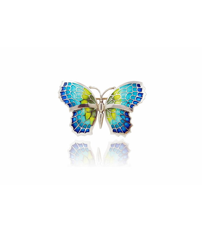 Arior Barcelona Brosche Kleine grüne Schmetterlings-Brosche Fly