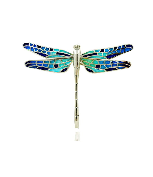 Arior Barcelona Broche Mosaic "trencadís" Dragonfly orange big brooche