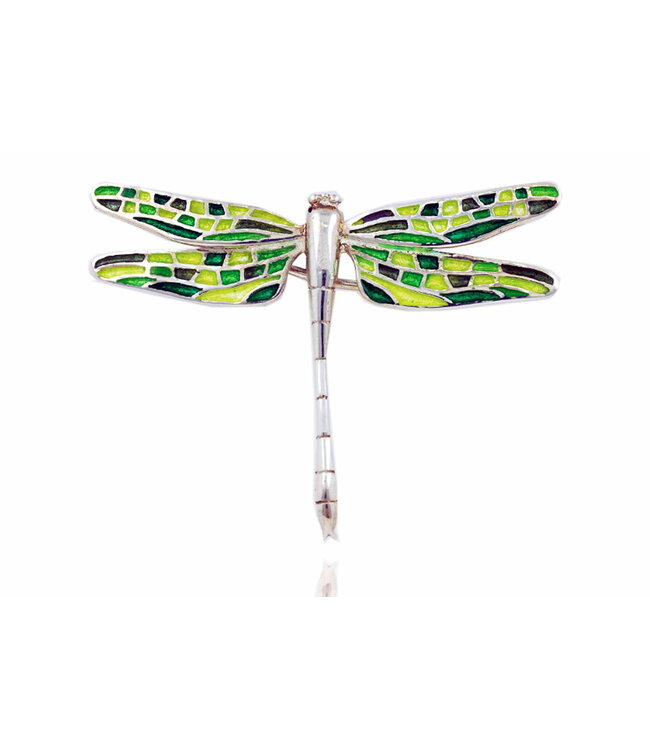 Arior Barcelona Brooch Mosaic "trencadís" Dragonfly orange big brooche