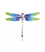 Arior Barcelona Brooch Mosaic "trencadís" Dragonfly orange big brooche