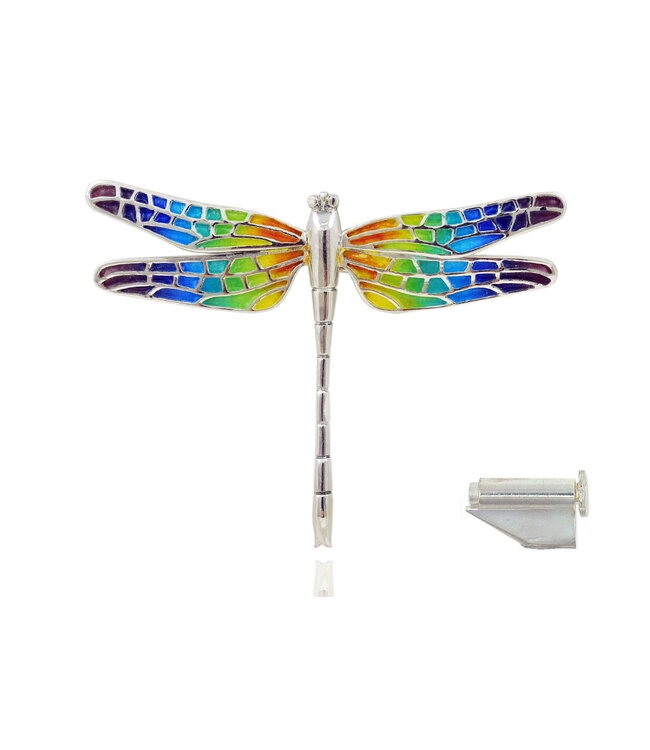 Arior Barcelona Brooch Mosaic "trencadís" Dragonfly orange big brooche