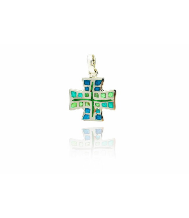 Arior Barcelona Sieraden Grünes griechisches Kreuz 'Gaudí'