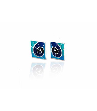 Arior Barcelona Arior Barcelona Pendientes gaudi rectangulares trencadis azul