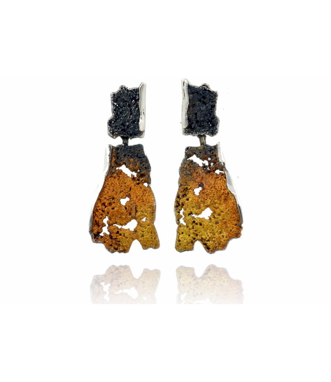 Arior Barcelona Ohrringe Zweiteilige GoldenBlack Ohrringe Intenzza