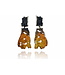 Arior Barcelona Oorbellen Intenzza GoldenBlack Two-piece big earring