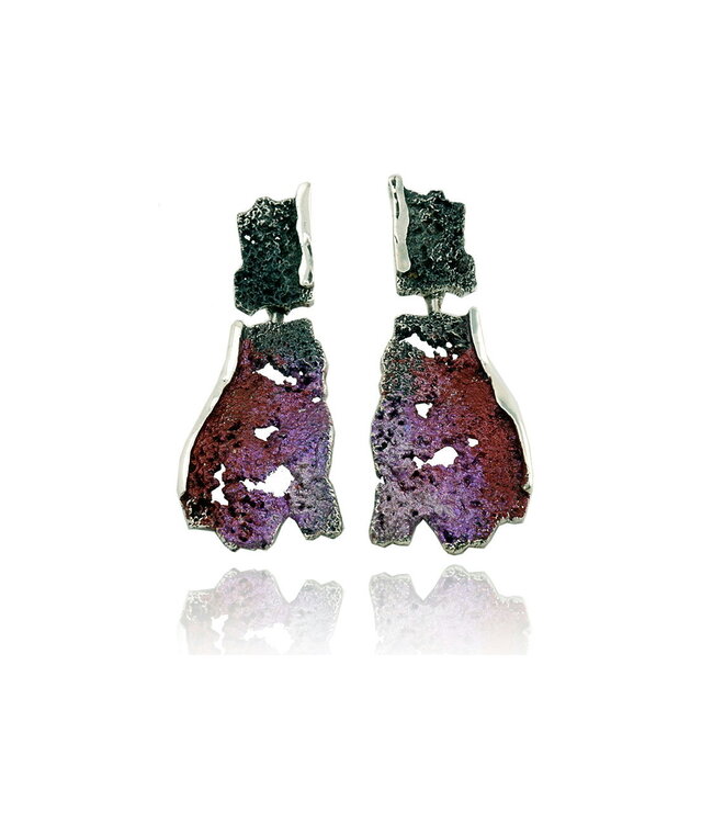 Arior Barcelona Earrings Intenzza GoldenBlack Two-piece big earring