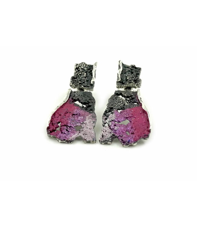 Arior Barcelona Earrings Intenzza GoldenBlack Two-piece big earring