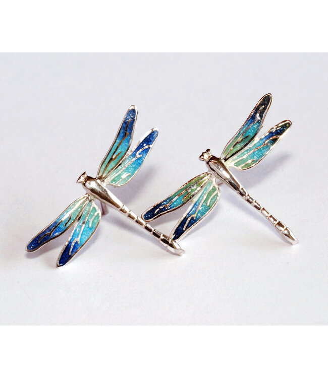 Arior Barcelona Oorbellen Large Blue-Green-Yellow Dragonfly Earrings MENORCA
