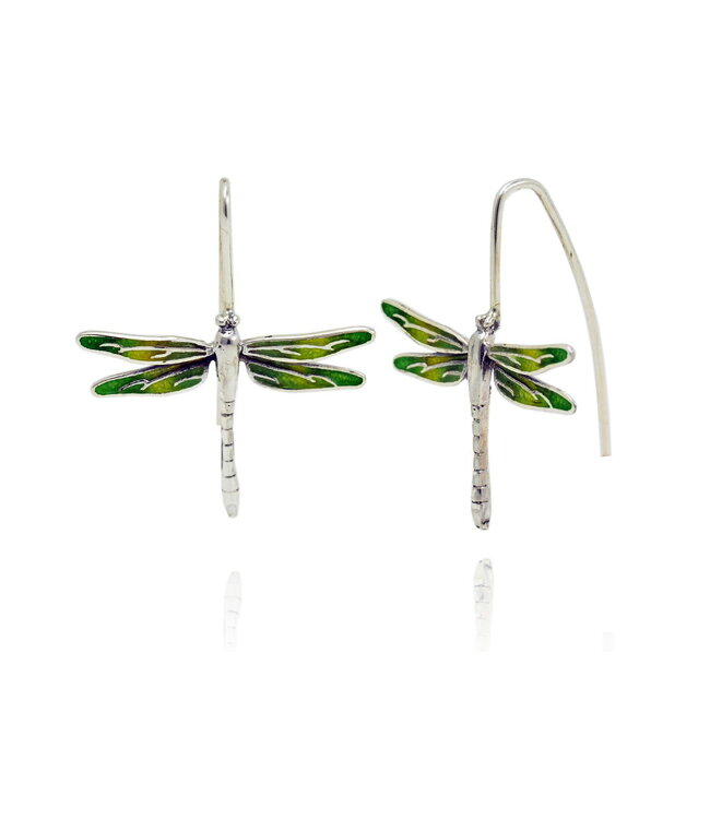 Arior Barcelona Earrings Large Blue-Green-Yellow Dragonfly Earrings MENORCA